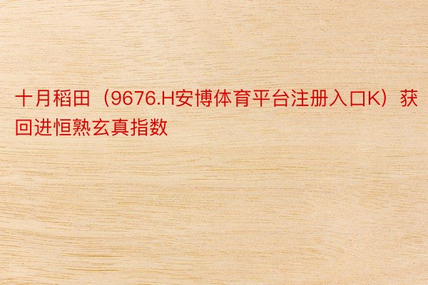 十月稻田（9676.H安博体育平台注册入口K）获回进恒熟玄真指数